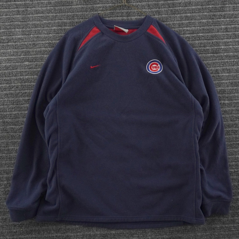 Vintage Nike Chicago Cubs Fleece Sweatshirt Mens M Navy Blue MLB Pullover